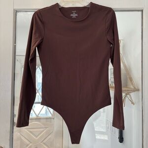 nuuds Chocolate Brown Long-Sleeve Bodysuit